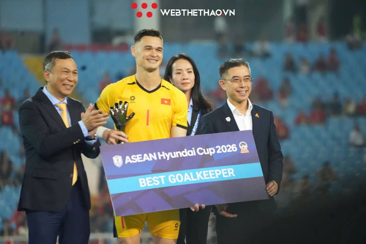 Thủ thành Patrik Lê Giang nhận danh hiệu Thủ môn xuất sắc nhất
