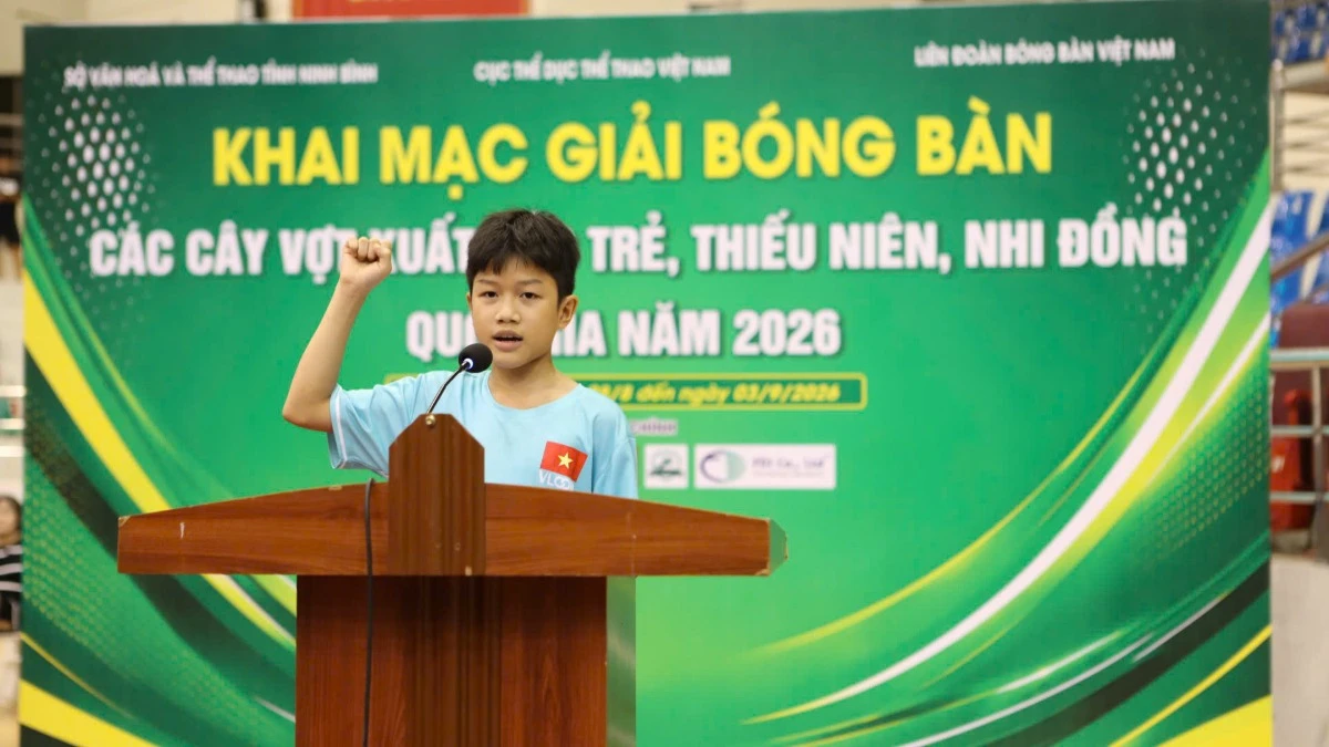 Khai mạc Giải Bóng bàn Các cây vợt Xuất sắc Trẻ, Thiếu niên, Nhi đồng Quốc gia 2026
