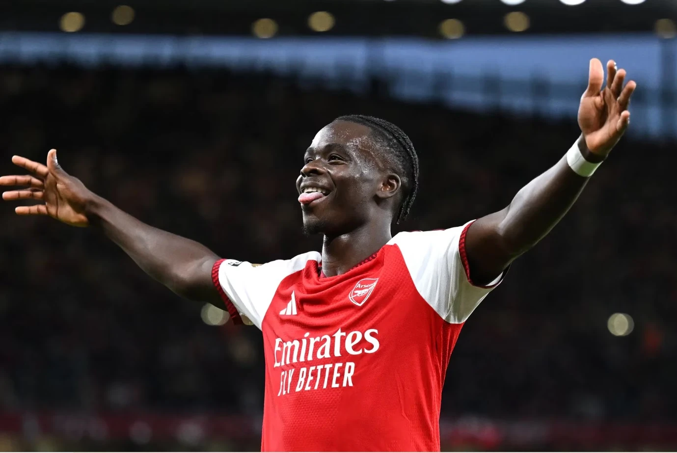 Saka ghi bàn cho Arsenal trong trận mở màn Ngoại hạng Anh 2026/27 trước Coventry (Ảnh: Arsenal FC)