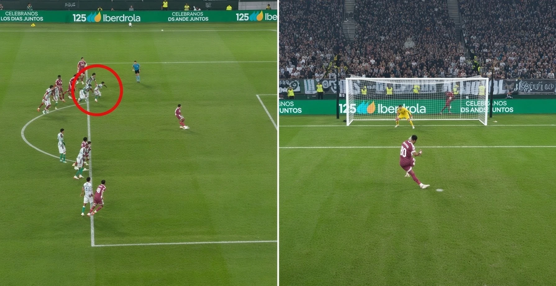 Bartra băng vào vòng cấm khi Mbappe thực hiện phạt đền, tuy nhiên một chân còn lại vẫn tiếp xúc với mặt đất và nằm bên ngoài vòng cấm